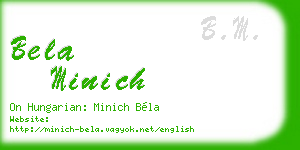 bela minich business card